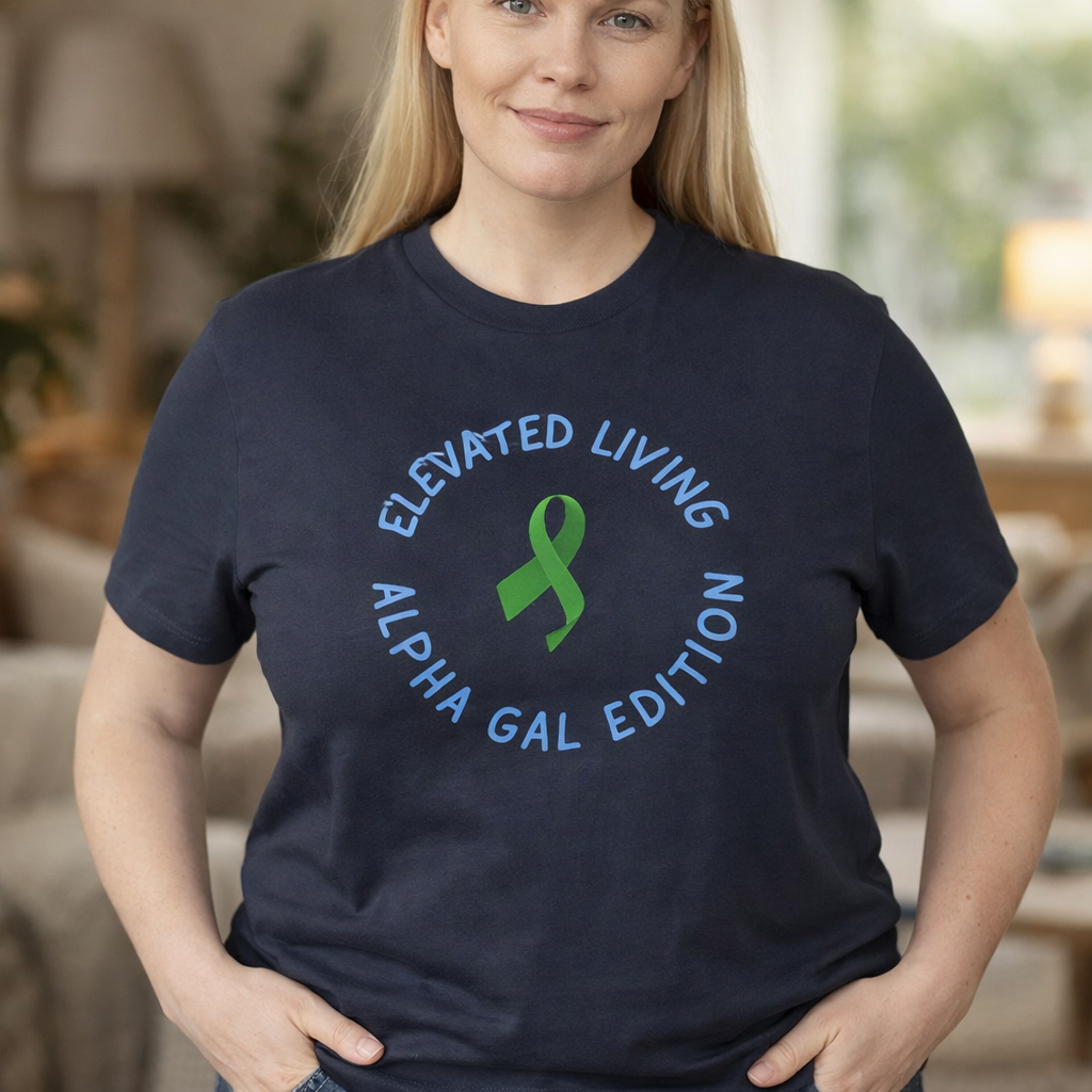 Organic Cotton Green Ribbon Awareness Alpha Gal Short Sleeve Tee