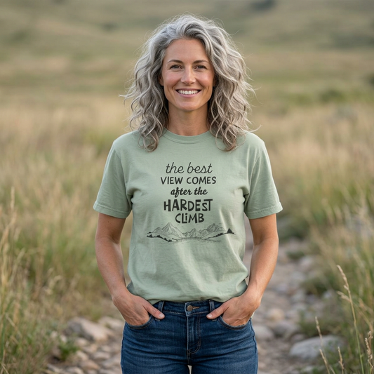"The Best View Comes After the Hardest Climb" Short Sleeve Inspirational Tee