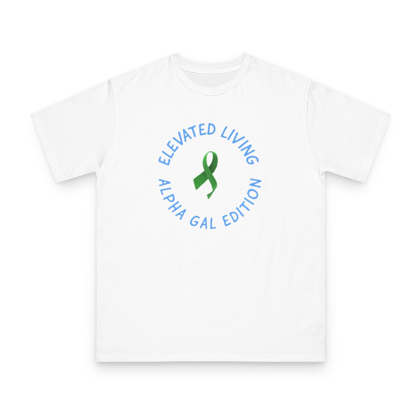 Organic Cotton Green Ribbon Awareness Alpha Gal Short Sleeve Tee
