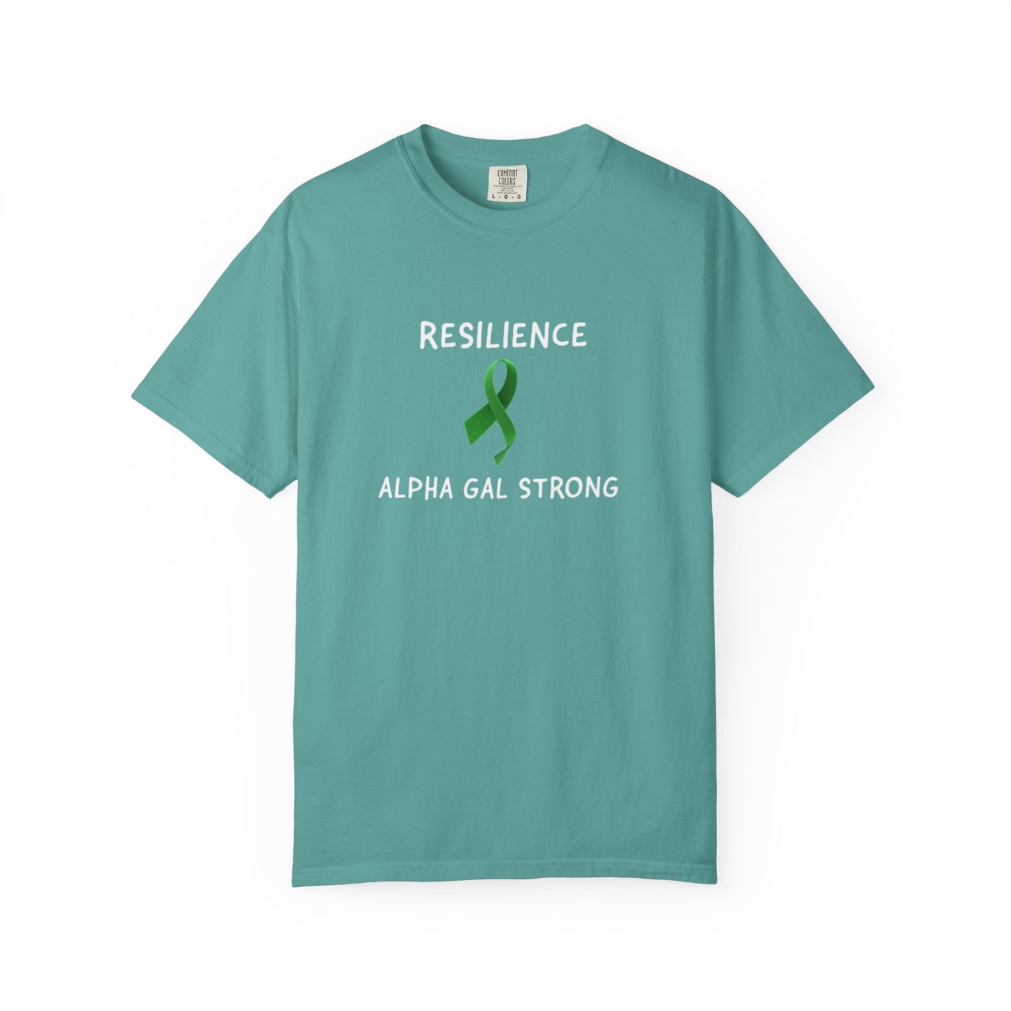 Resilience Alpha Gal Strong Short Sleeve Tee — Green Awareness Ribbon Tee