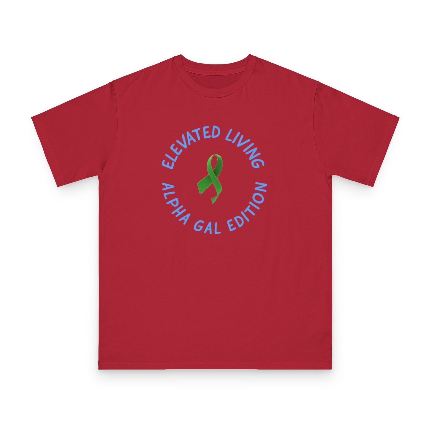 Organic Cotton Green Ribbon Awareness Alpha Gal Short Sleeve Tee
